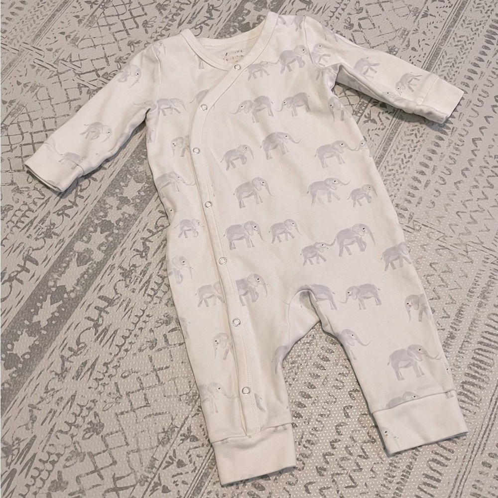 Pehr Follow Me Elephant Kimono Romper 6-12 months